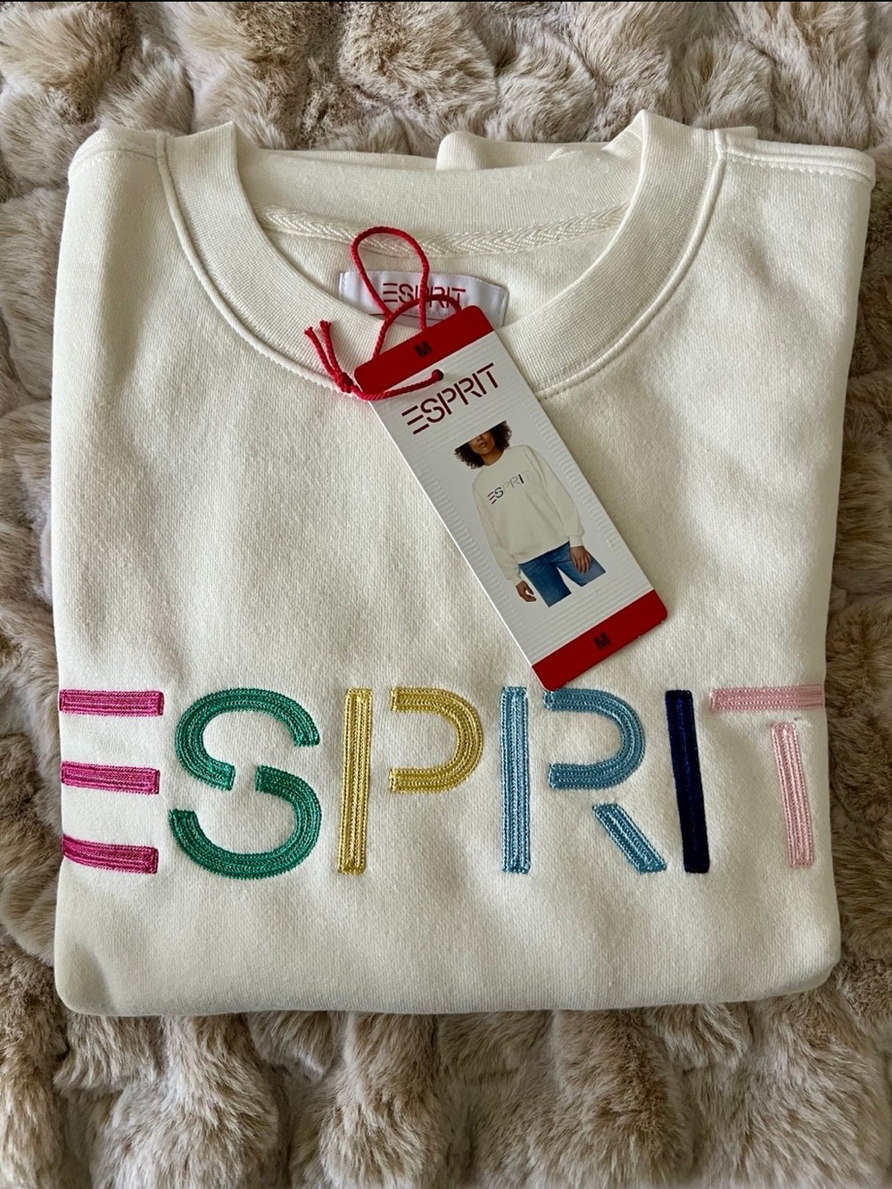 Esprit Women’s Crewneck Sweatshirt with Multicolor Logo